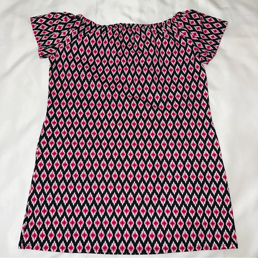Tommy Bahama off the shoulder‎ dress medium black and hot pink with pockets - Picture 4 of 7